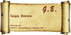 Goga Bence névjegykártya